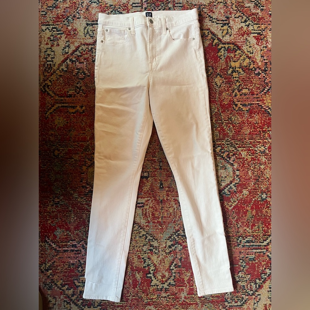 Elegant Cream Straight Leg Jeans